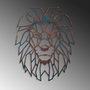 Wallity Lion - 2 Escultura de pared de metal multicolor